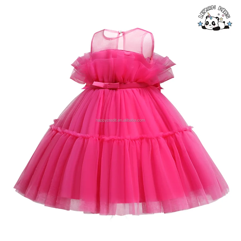 LEZONKIDS - Customizable Hot Selling Sleeveless Birthday Party Kids Princess Dresses Girls Tulle Dress for Summer